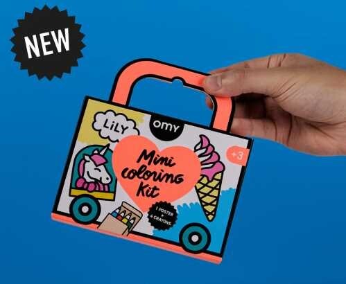 Mini Pocket Omy Unicornio para Colorear + 4 Lápices Color