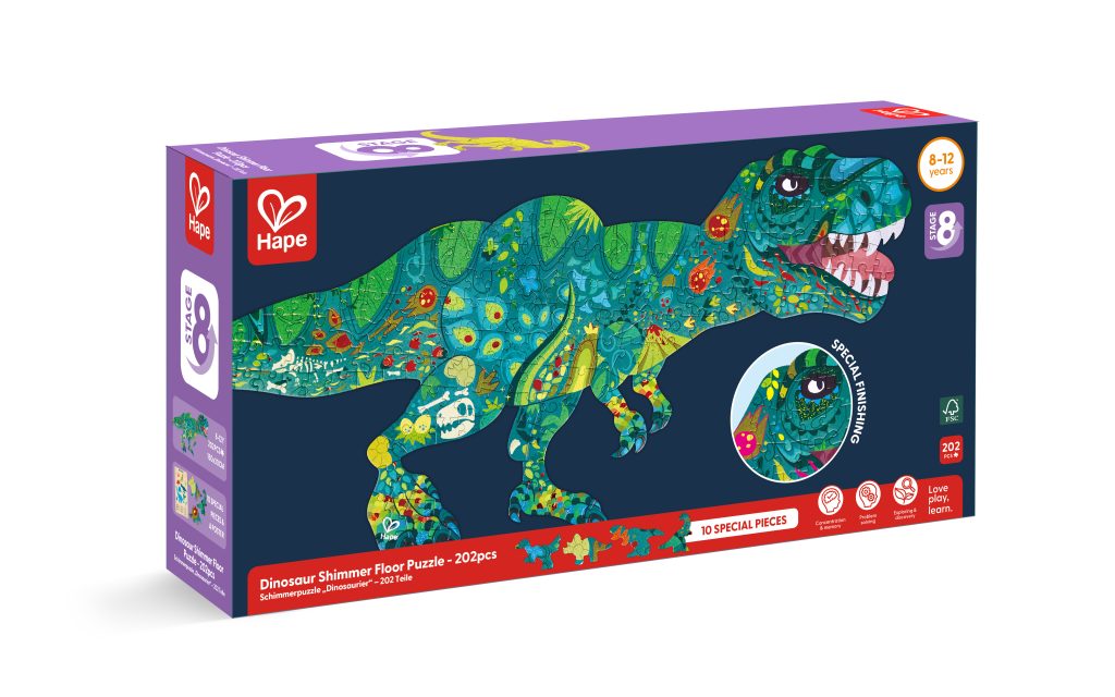 Puzle suelo brillante - dinosaurio