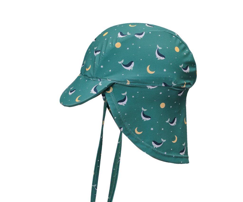 Gorro playa bebe Whale Teal