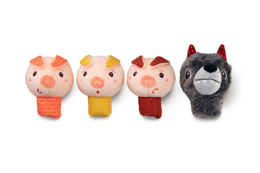 Marionetas de dedo Lobo y los cerditos
