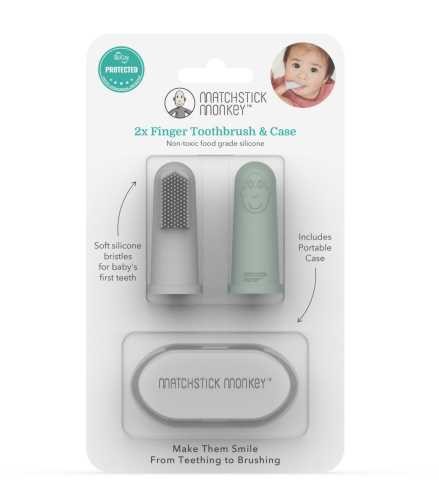 PACK 2 Cepillos de dedo Matchstic Verde Menta & Gris