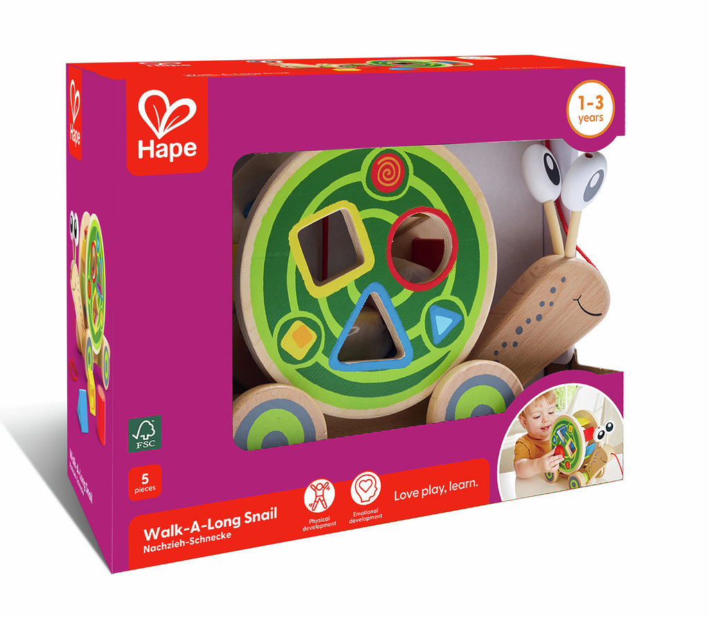 Caracol arrastre encajables madera Hape