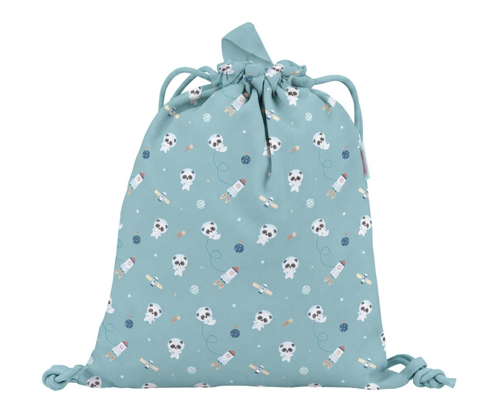 Mochila saco tela Pandas in space